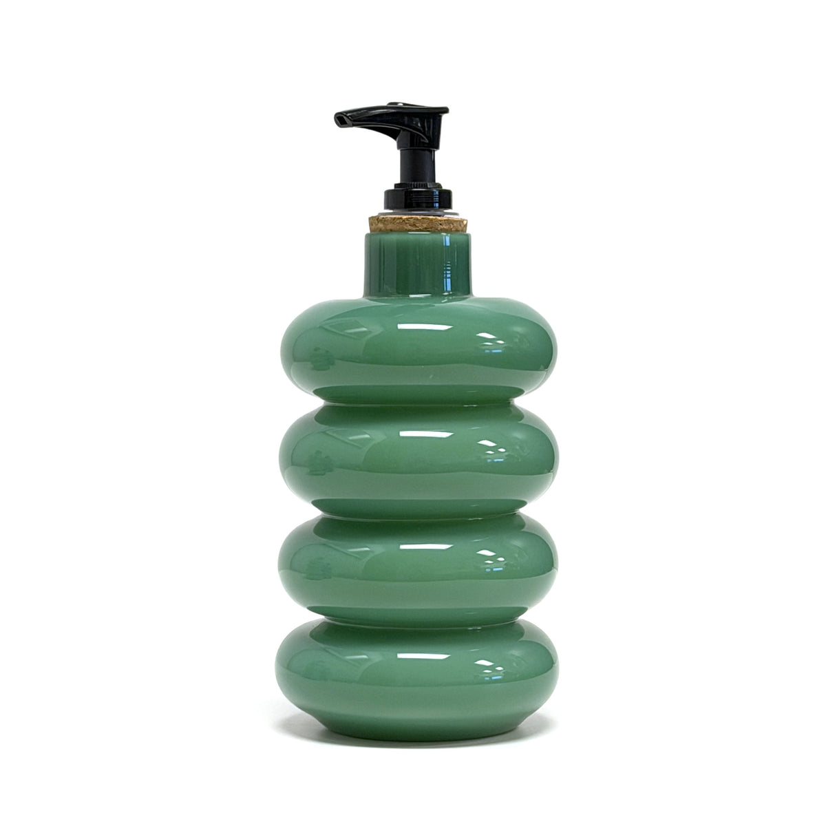 Distributeurs de savon en verre nervuré primitif