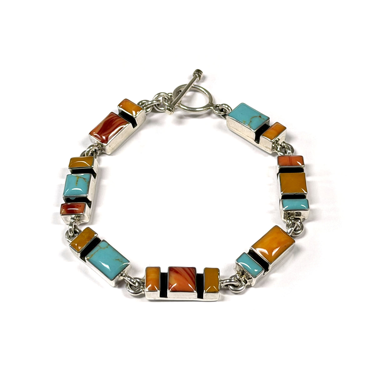 Mosaic Sterling Silver Links Bracelet