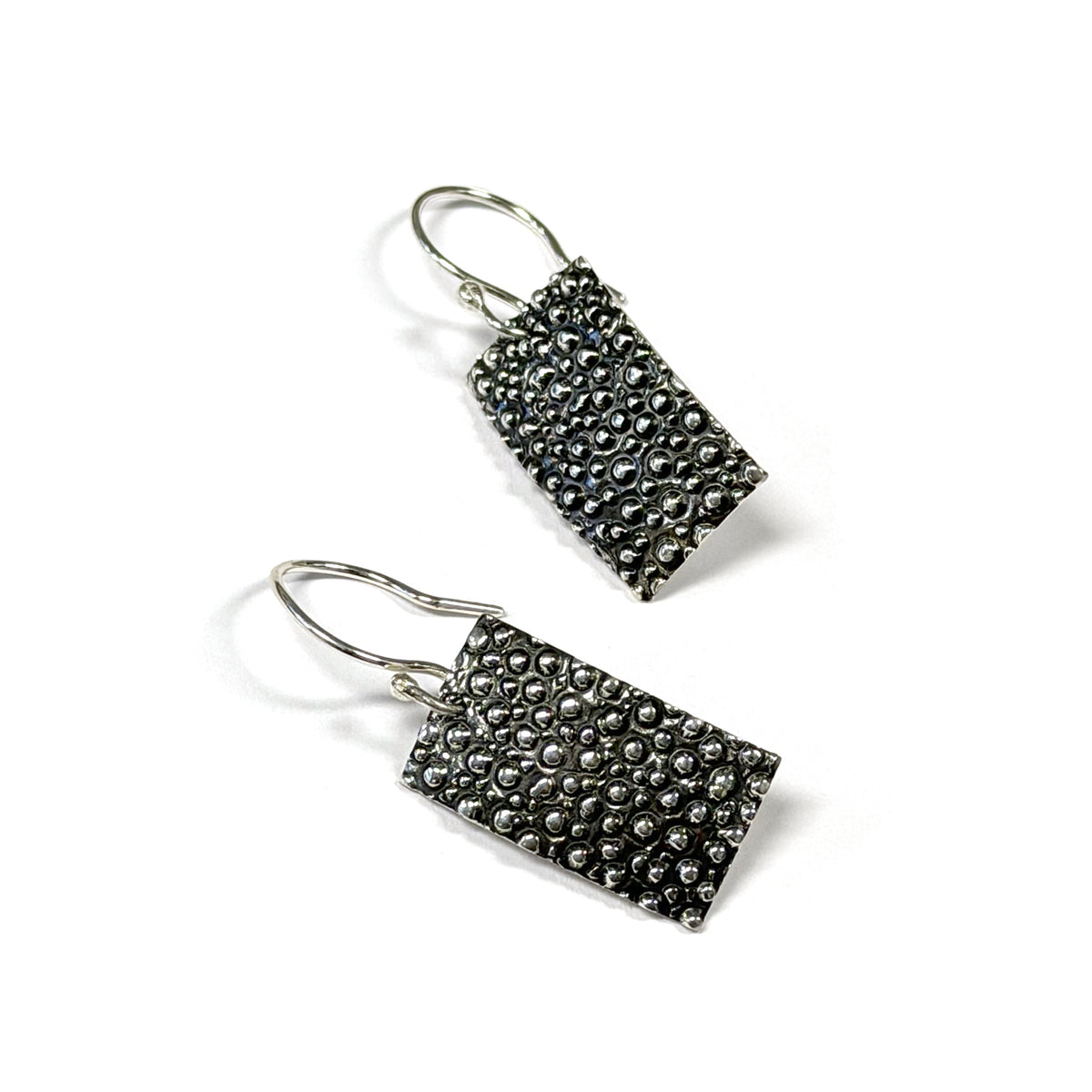 Urban Textured Rectangle Hook Earrings