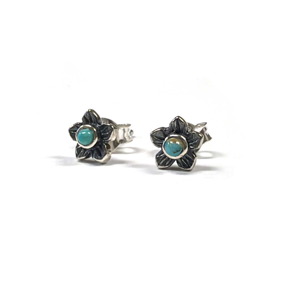 Turquoise Plumeria Flower Earrings