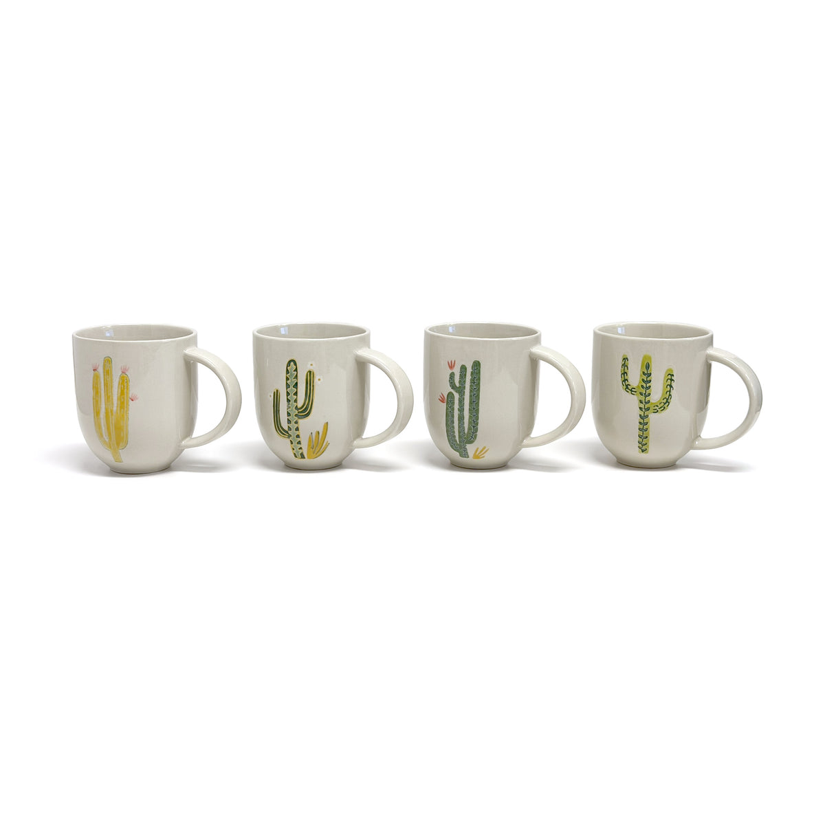 Handpainted Stoneware Cactus Mug