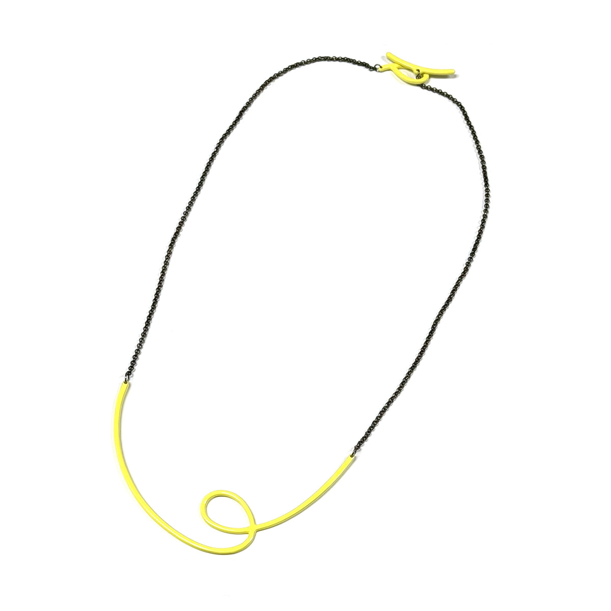 Linework Necklace Single Loop - Lemon Yellow