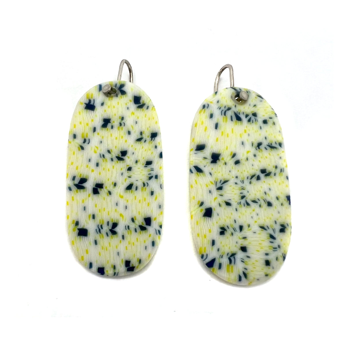 One Piece Glass Dangle Earrings