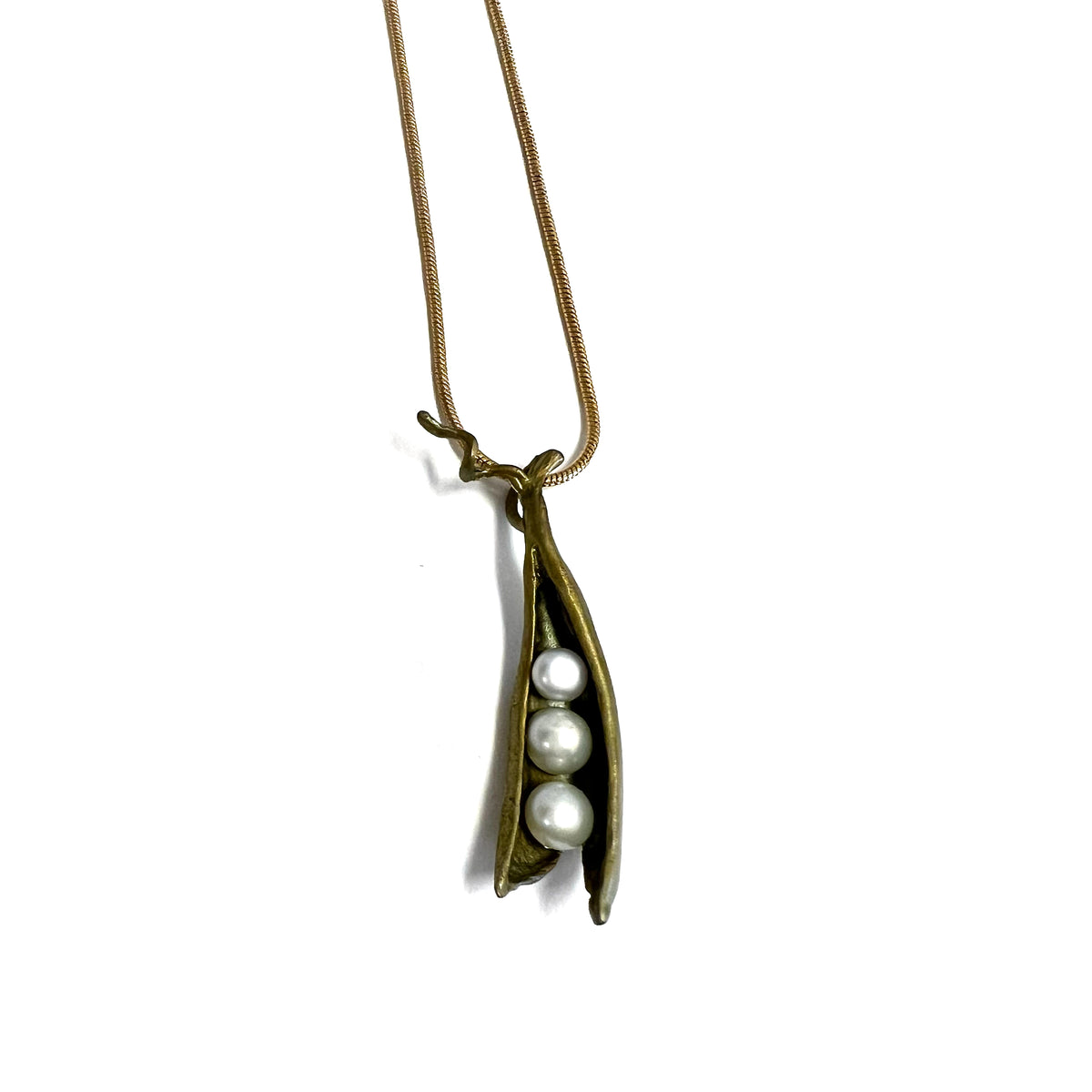 Pea Pod Pearl Pendant Necklaces by Michael Michaud