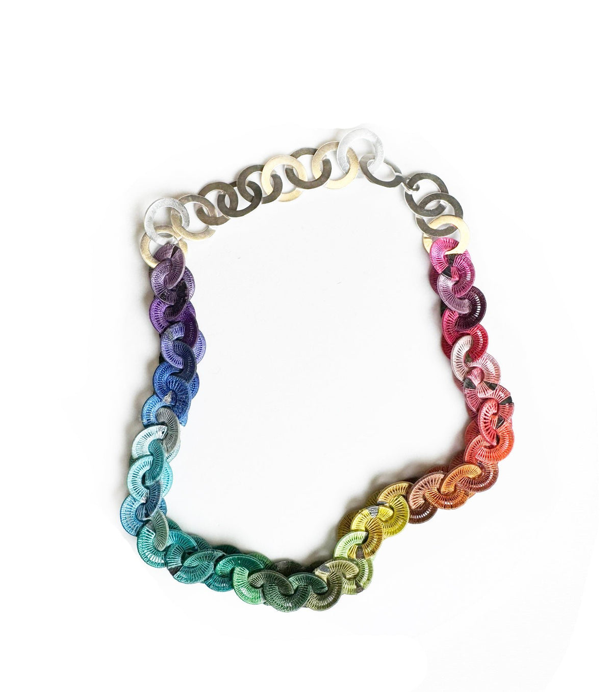 Short Knitted Rainbow Necklace