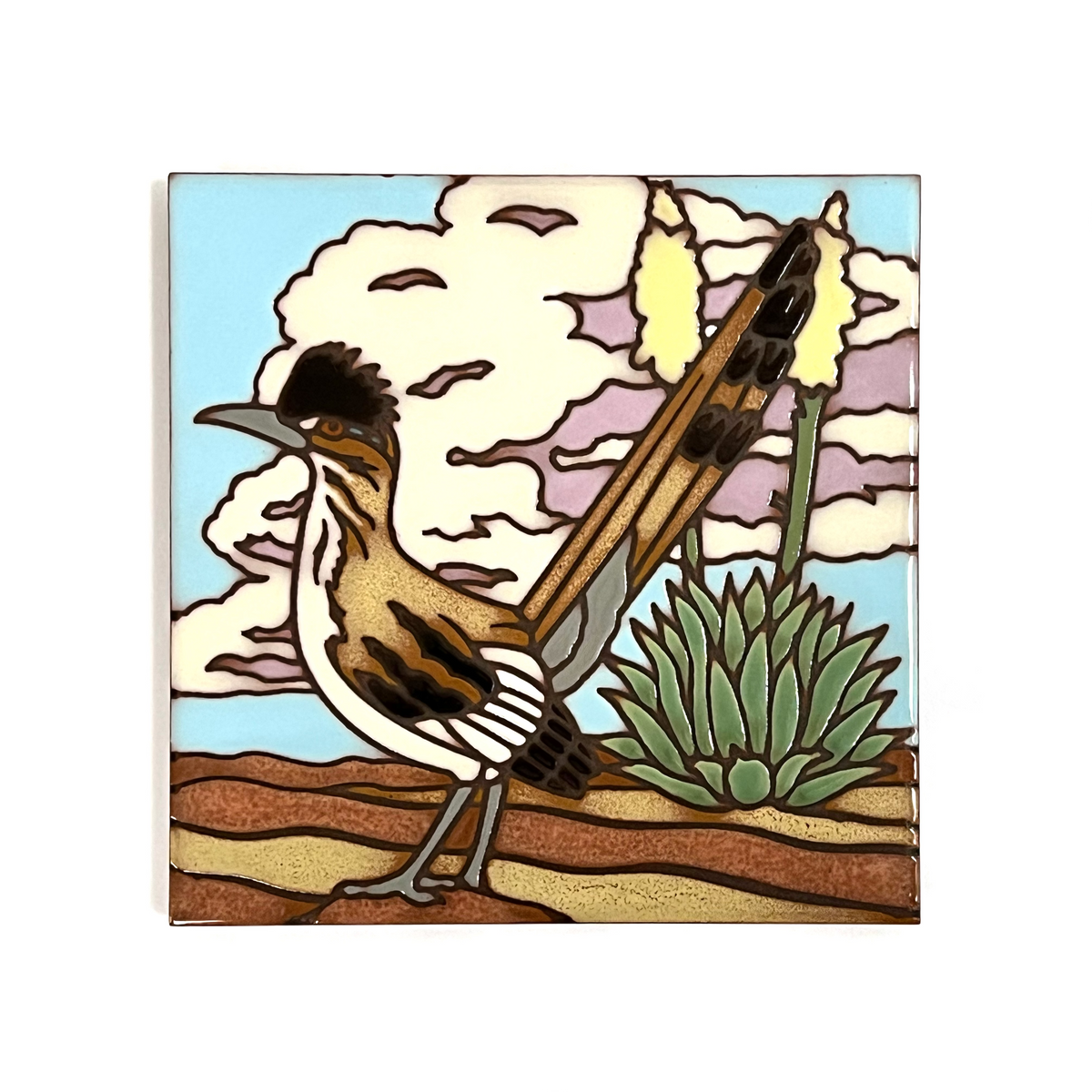 Roadrunner Hand Glazed Tile