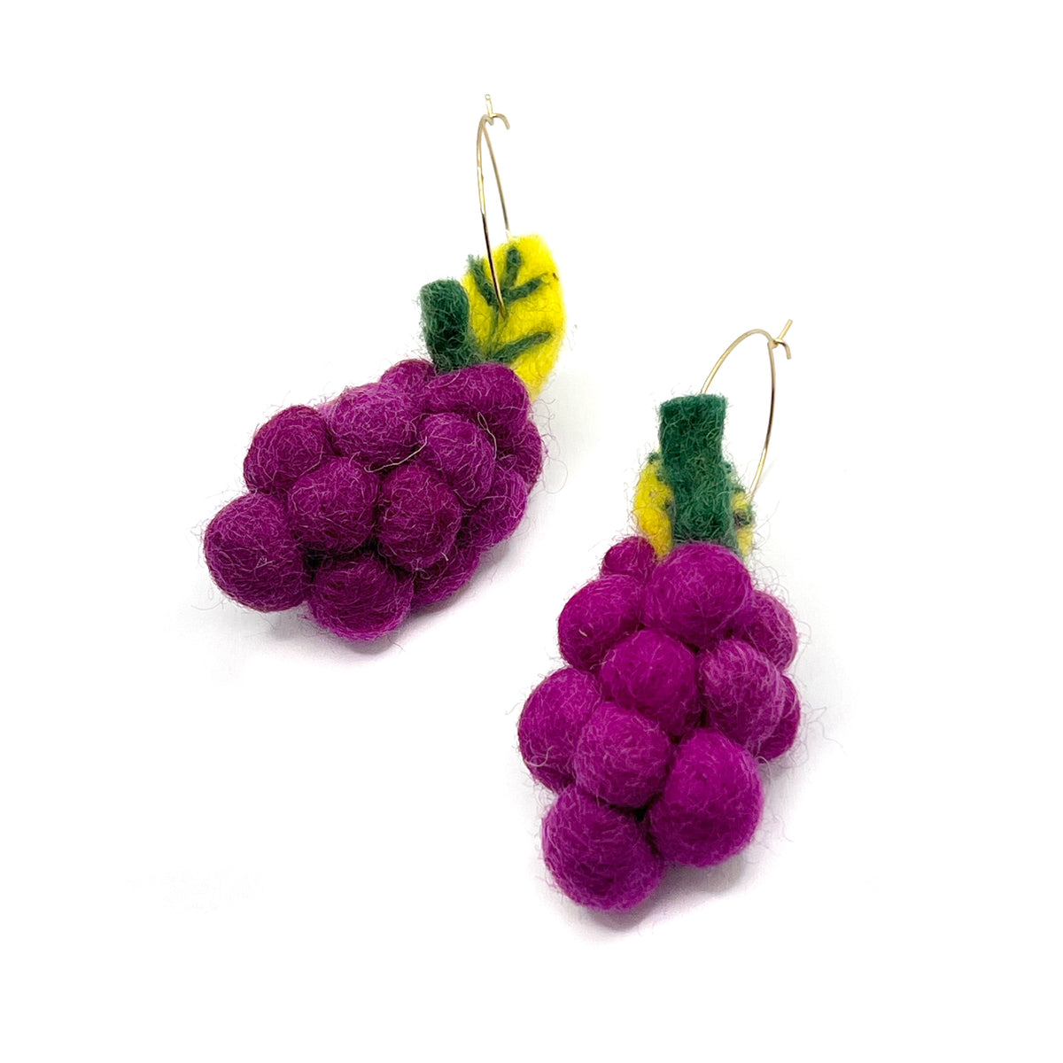 Purple Grape Felted Earrings