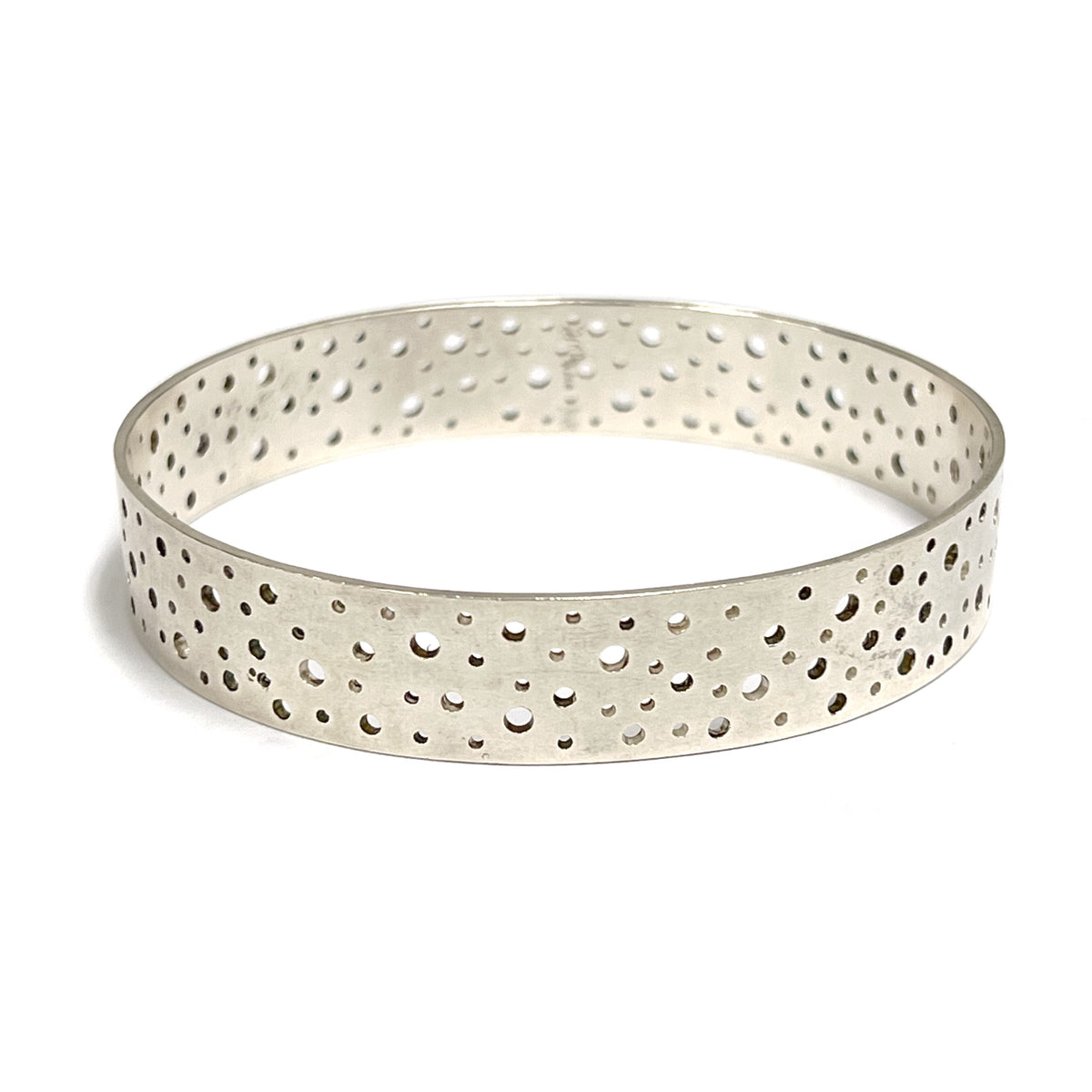 Moon Sterling Silver Oval Bangle