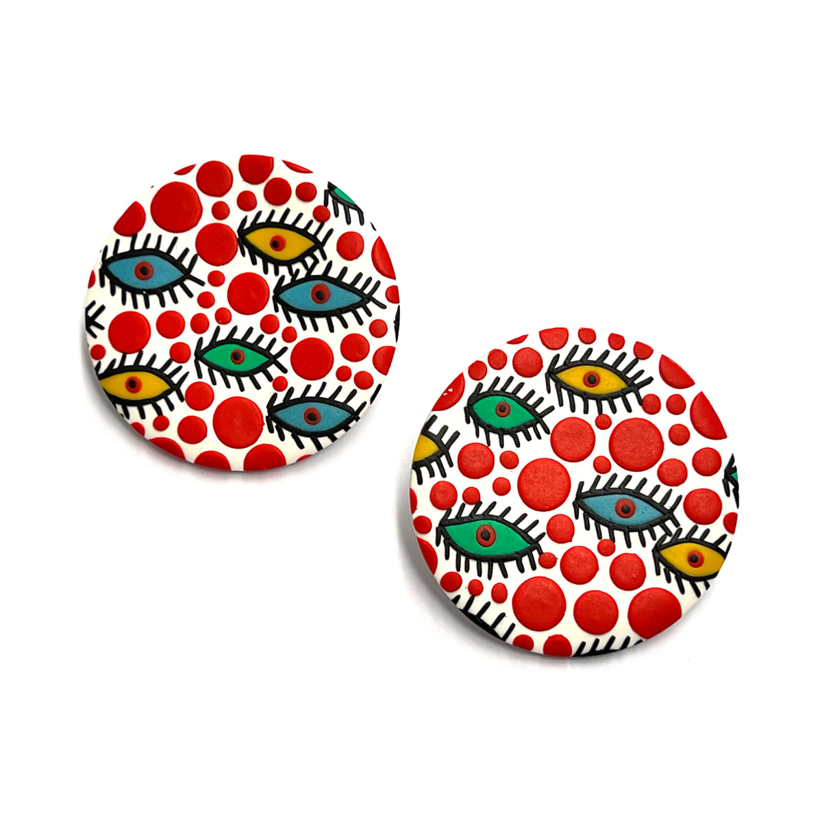 Venus de Chela Eyes Flying in the Sky Circle Earrings