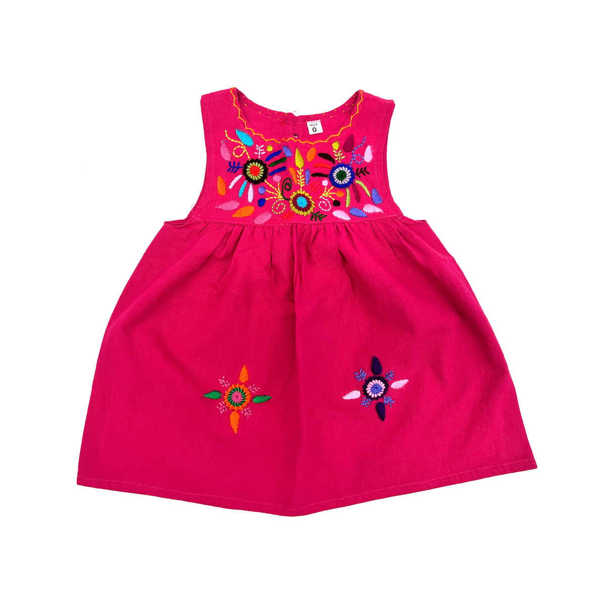 Pink Embroidered Sleeveless Dress