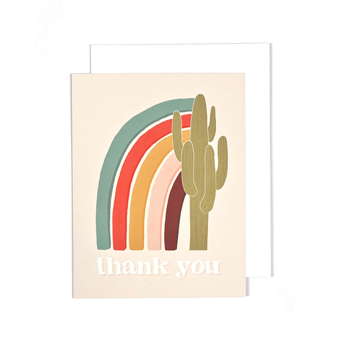 Rainbow Saguaro Thank You Greeting Card