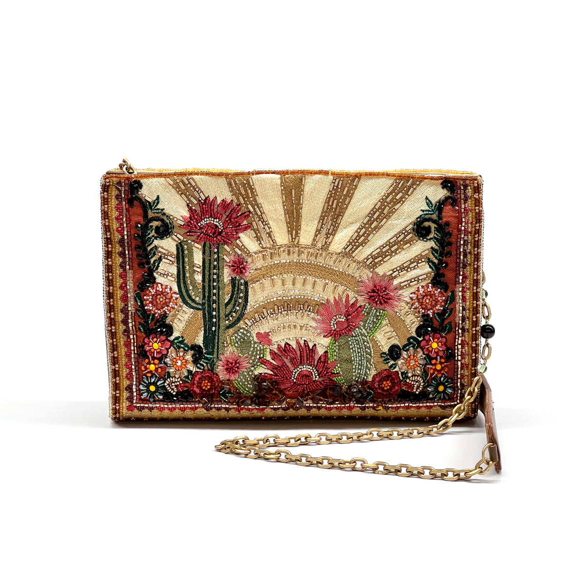 Mary Frances Desert Sunrise Beaded Crossbody Bag