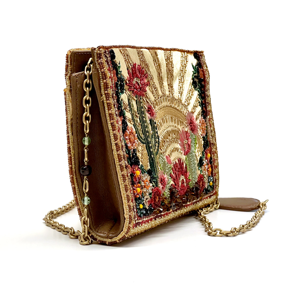 Mary Frances Desert Sunrise Beaded Crossbody Bag