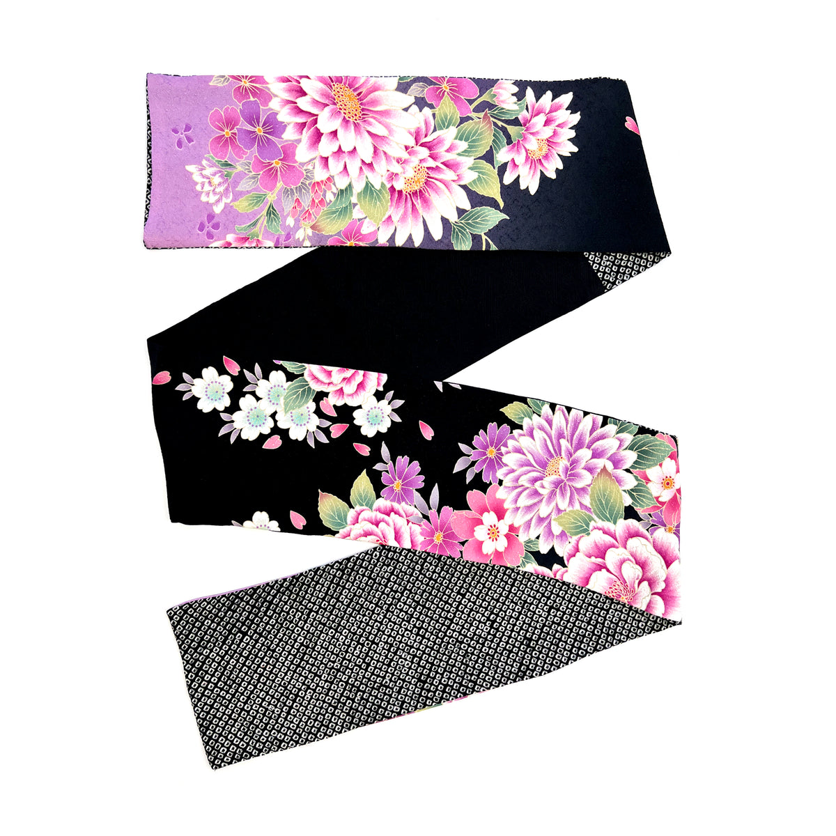 Écharpe étroite Yuzen Kimono vintage