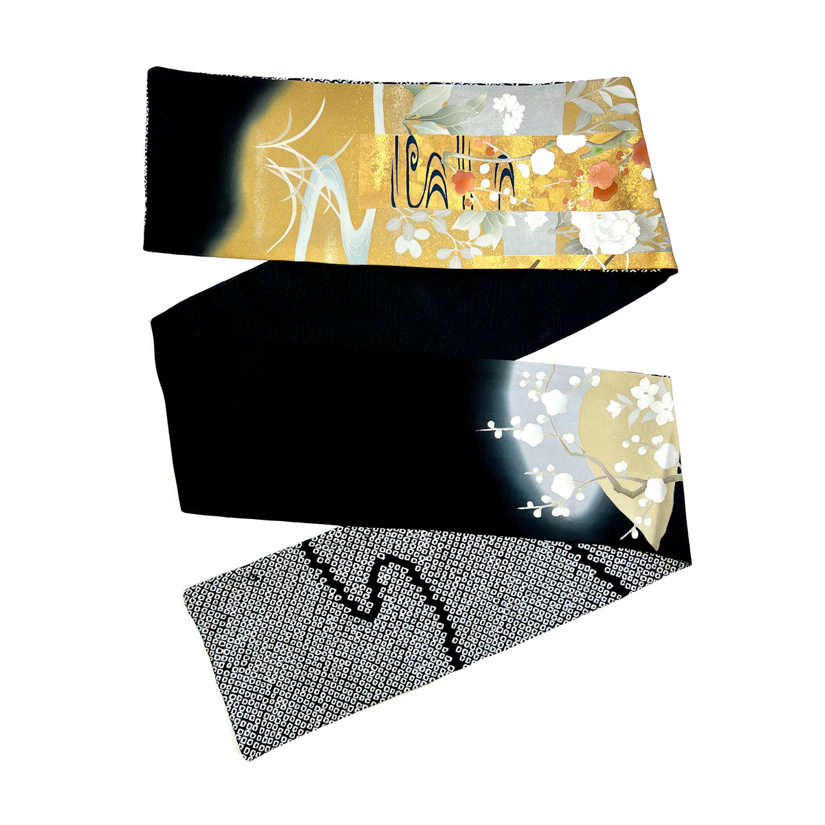 Écharpe étroite Yuzen Kimono vintage