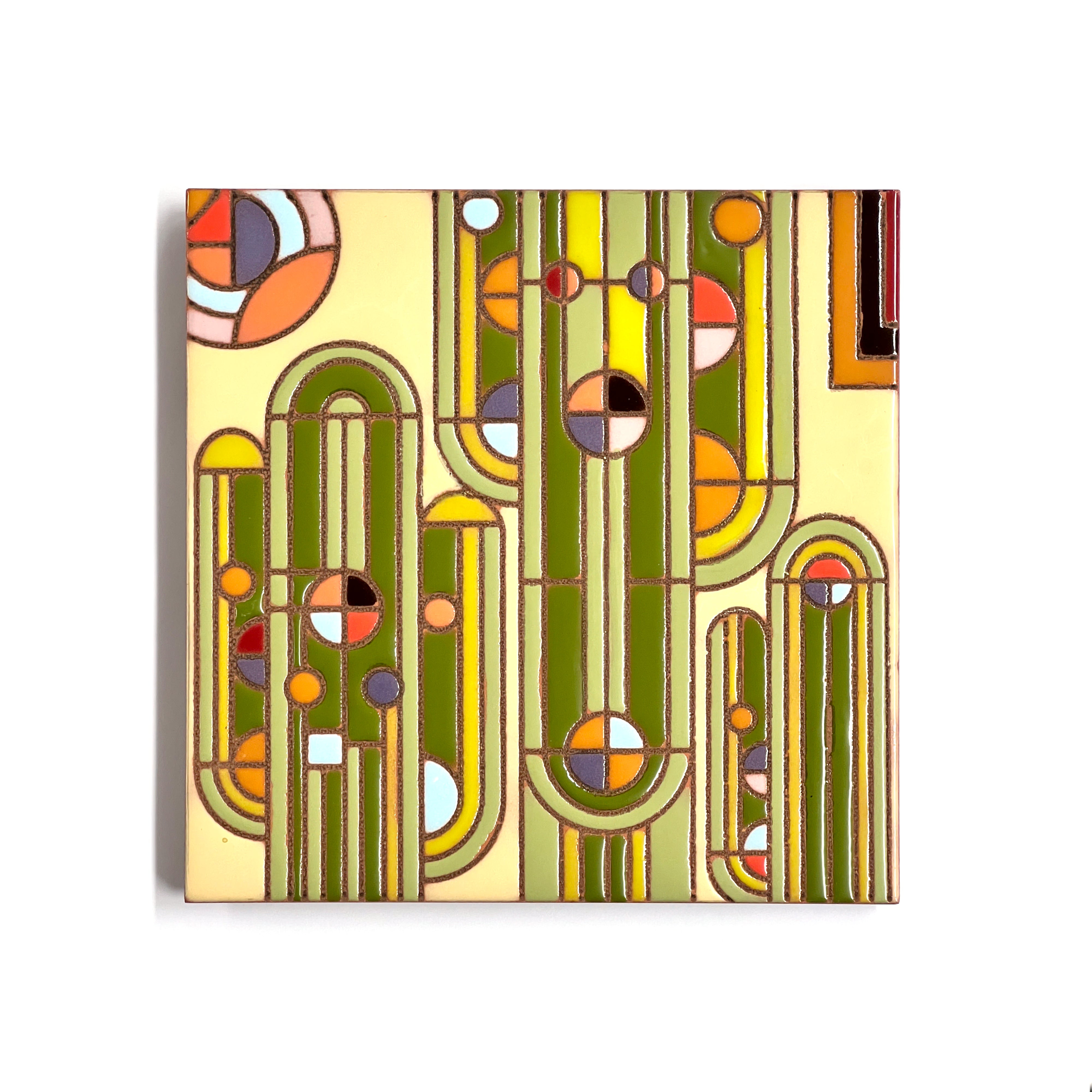 Saguaro Forms Frank Lloyd Wright Hand Glazed Tile - Phoenix Art Museum