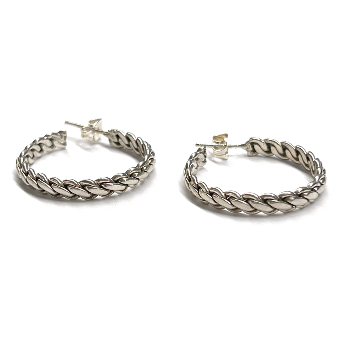 Sterling Silver Braided Hoop Earrings