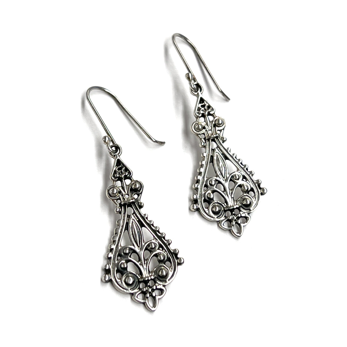 Sterling Silver Baroque Dangle Earrings
