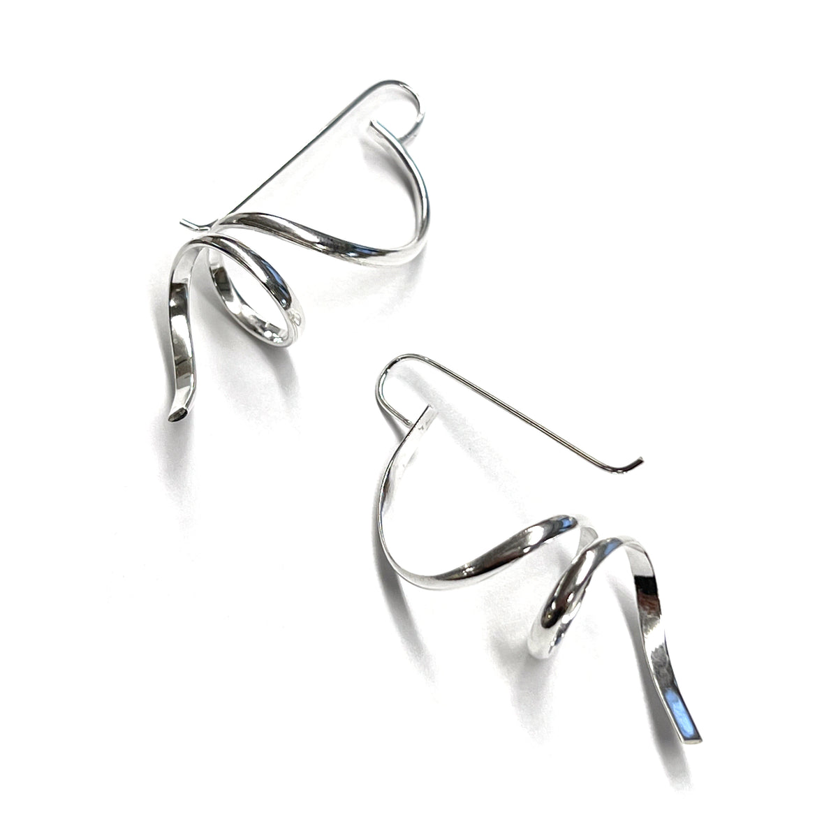 Sterling Silver Large Swirl Earrings