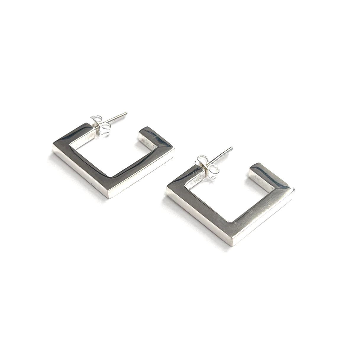 Sterling Silver Square Hoop Earrings