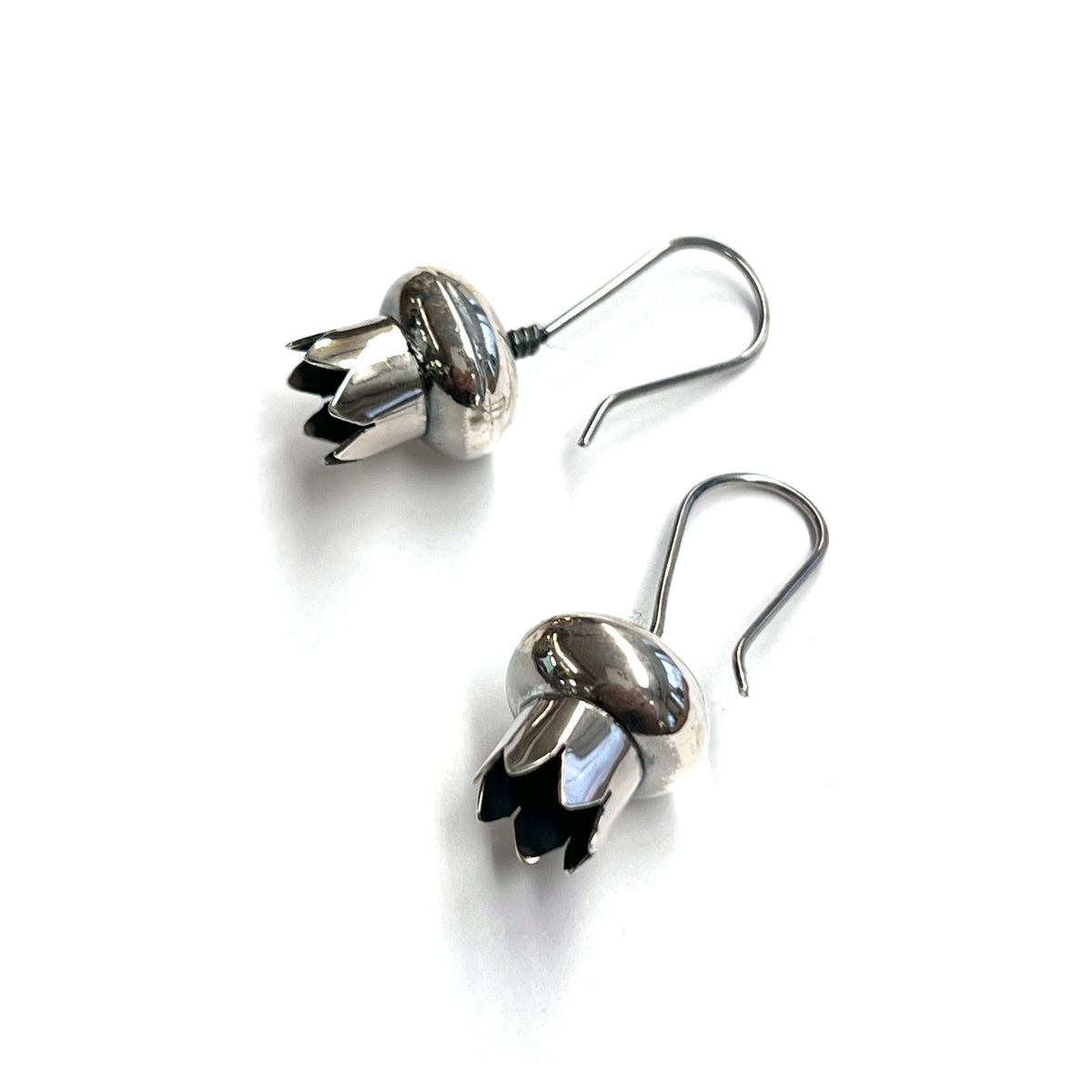 Sterling Silver Ornament Top Dangle Earrings