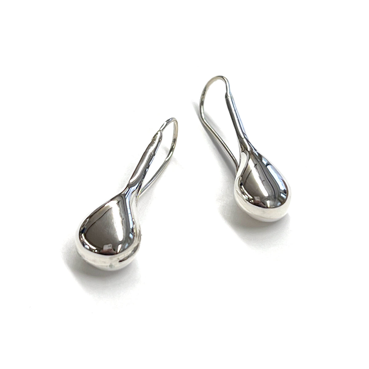 Sterling Silver Long Tear Drop Dangle Earrings