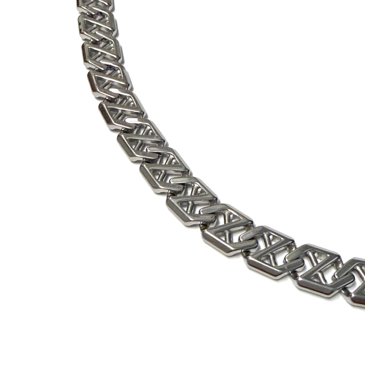 Stainless Steel X-Shaped Link Chain Necklace