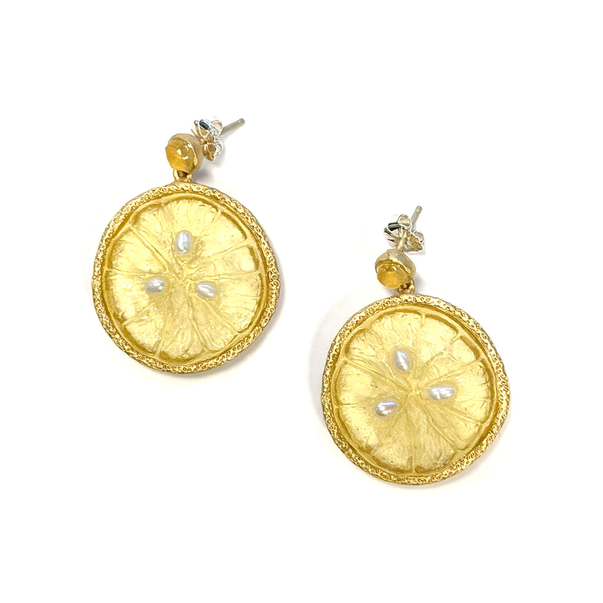Michael Michaud Citrus Lemon Post Earrings