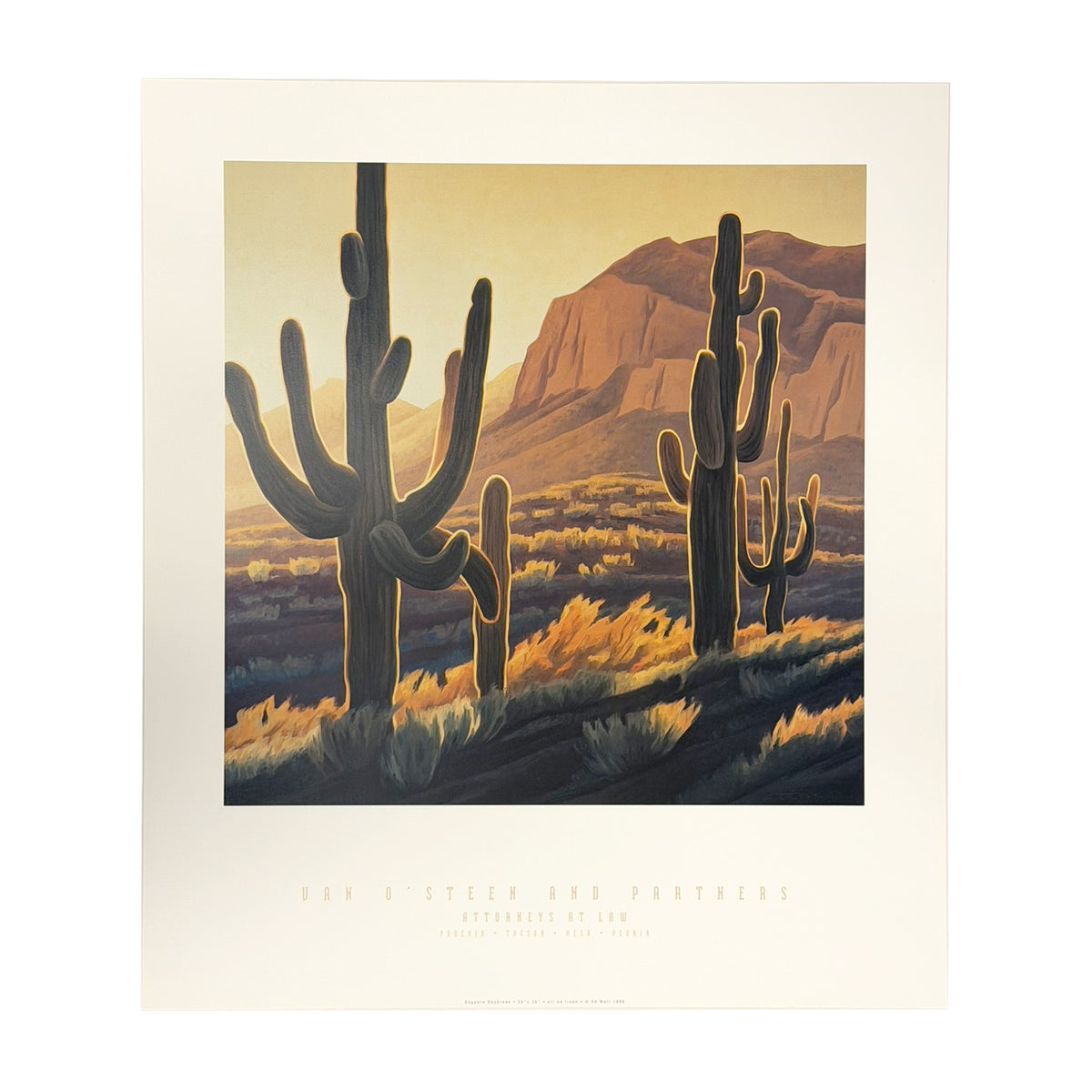 "Saguaro Daybreak" by Ed Mell Vintage Poster