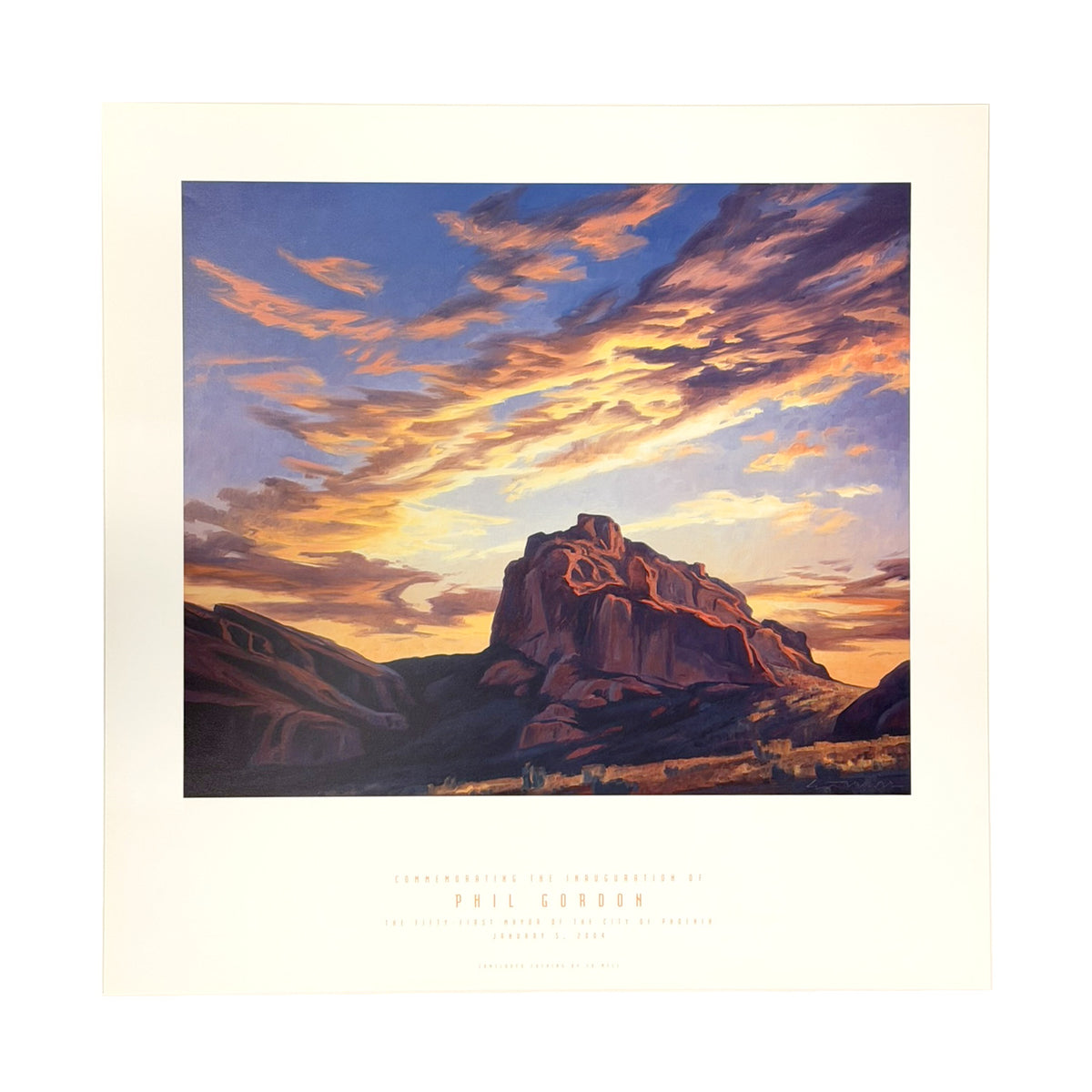 "Camelback Evening" by Ed Mell Vintage Poster