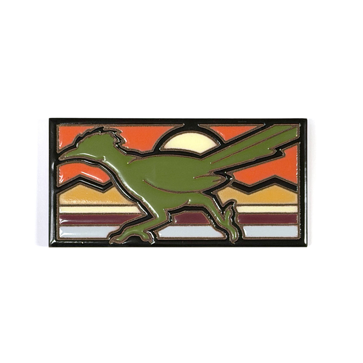 Retro Roadrunner Hand Glazed Tile
