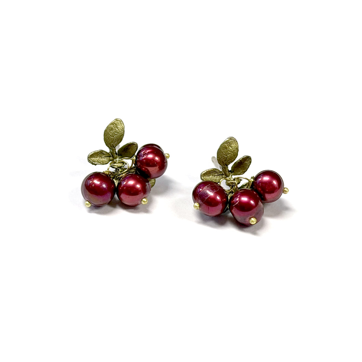 Michael Michaud Cranberry 3 Berry Post Earrings