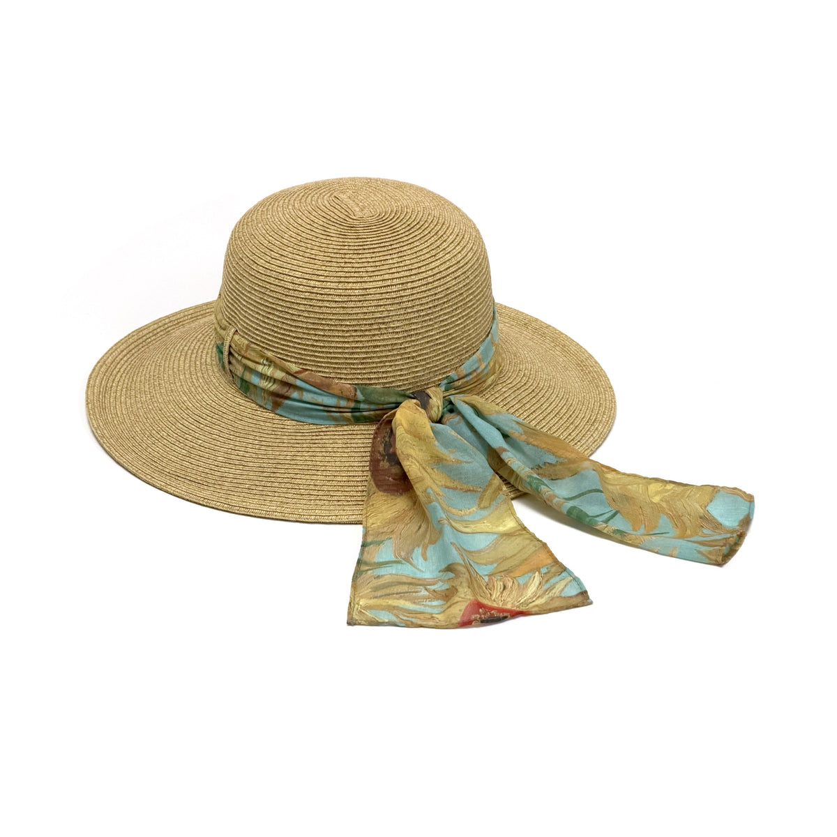 Écharpe artistique, chapeau de soleil, motifs variés