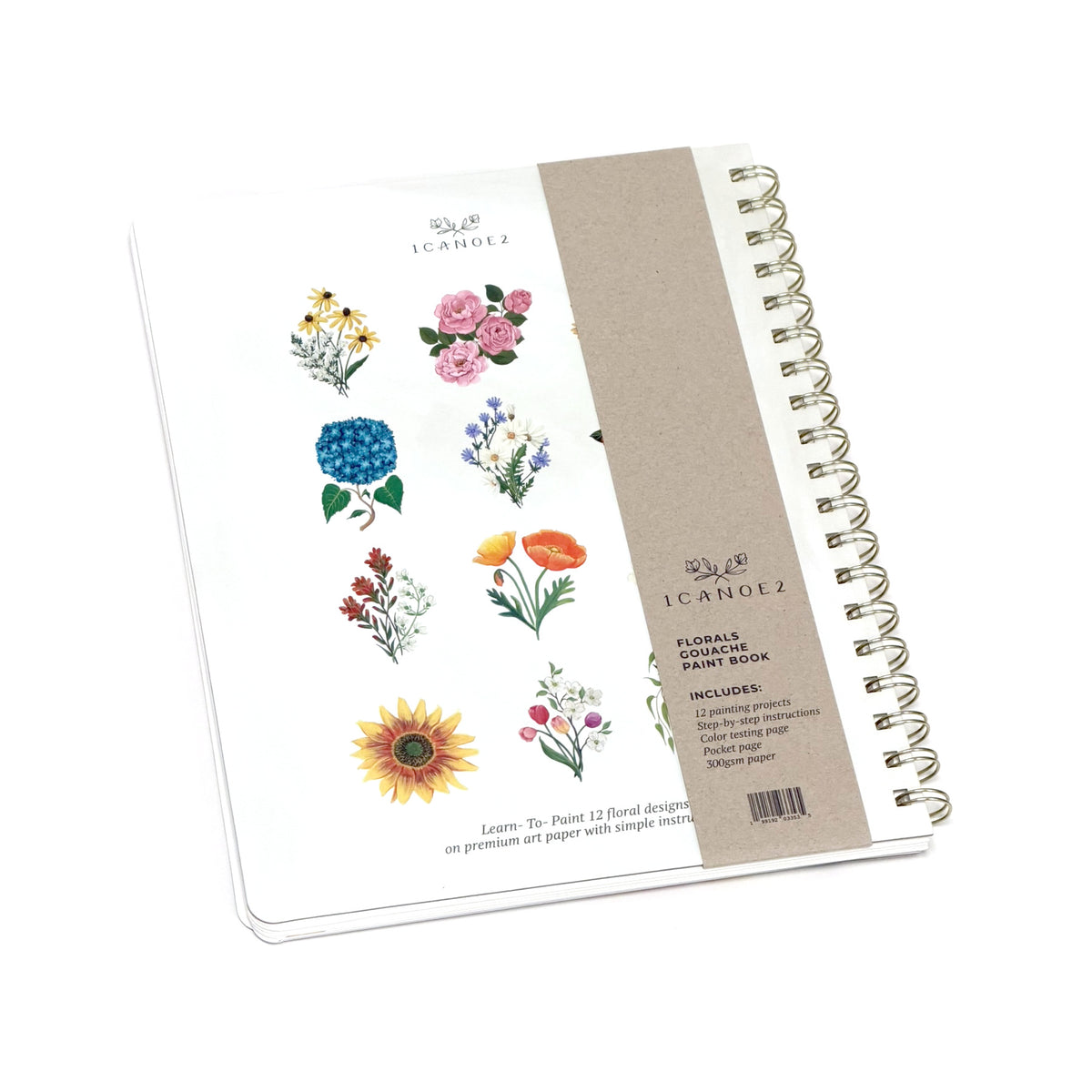 Florals Learn-To-Paint Gouache Paint Book