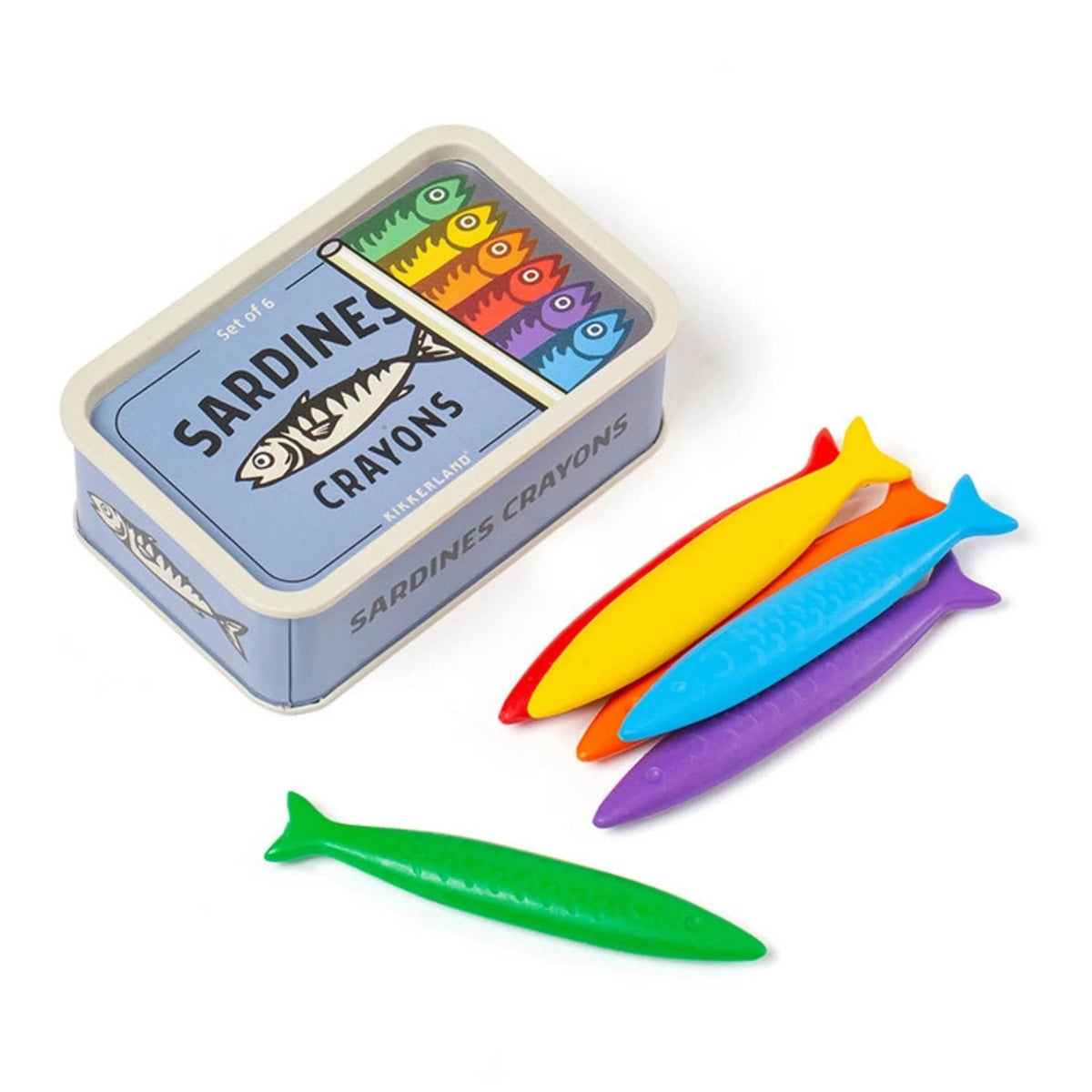 Sardines Crayons in Tin (Set of 6)