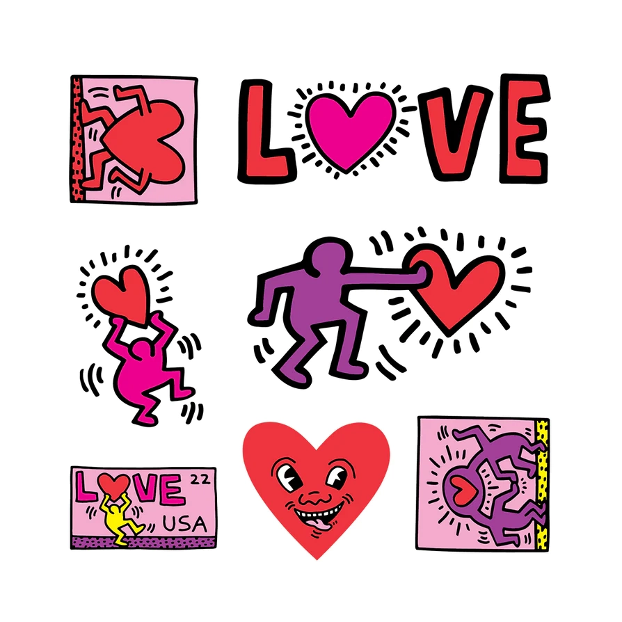 Apply Stickers Haring Love Sticker Sheet