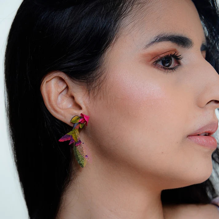 Anna&#39;s Pink Hummingbird Earrings