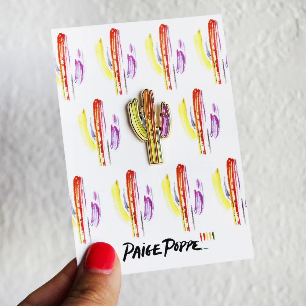 "Technicolor Saguaro" Enamel Pin