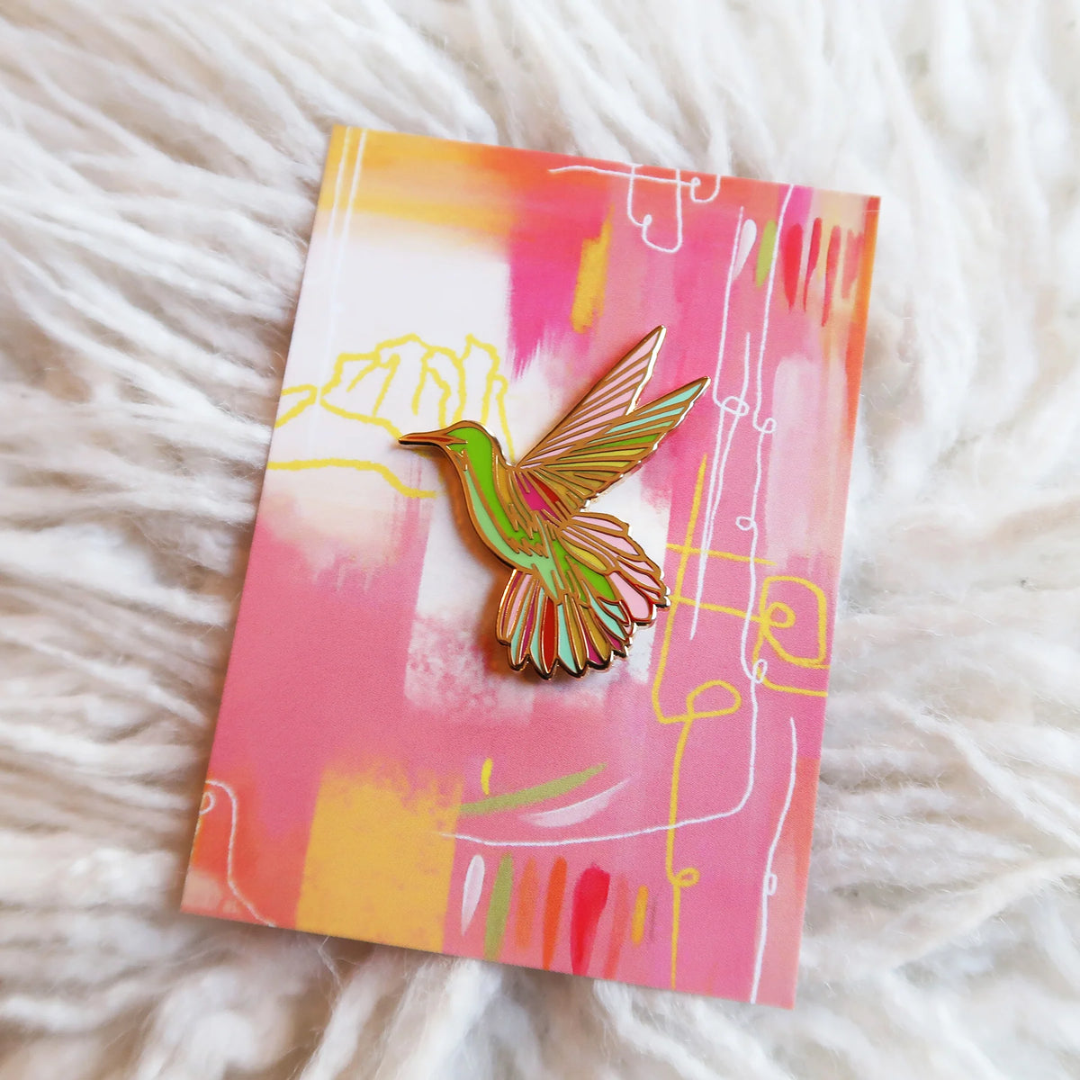 "Sunshine Hummingbird" Enamel Pin