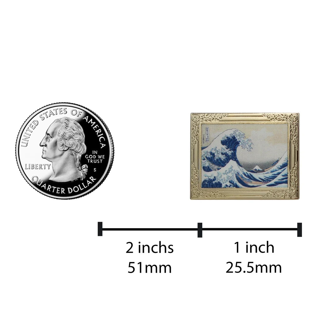 The Great Wave by Hokusai Art Frame Pin -  Fine Art Lapel Pin