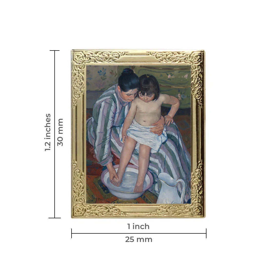 The Child's Bath by Mary Cassatt Art Frame Pin - Fine Art Lapel Pin