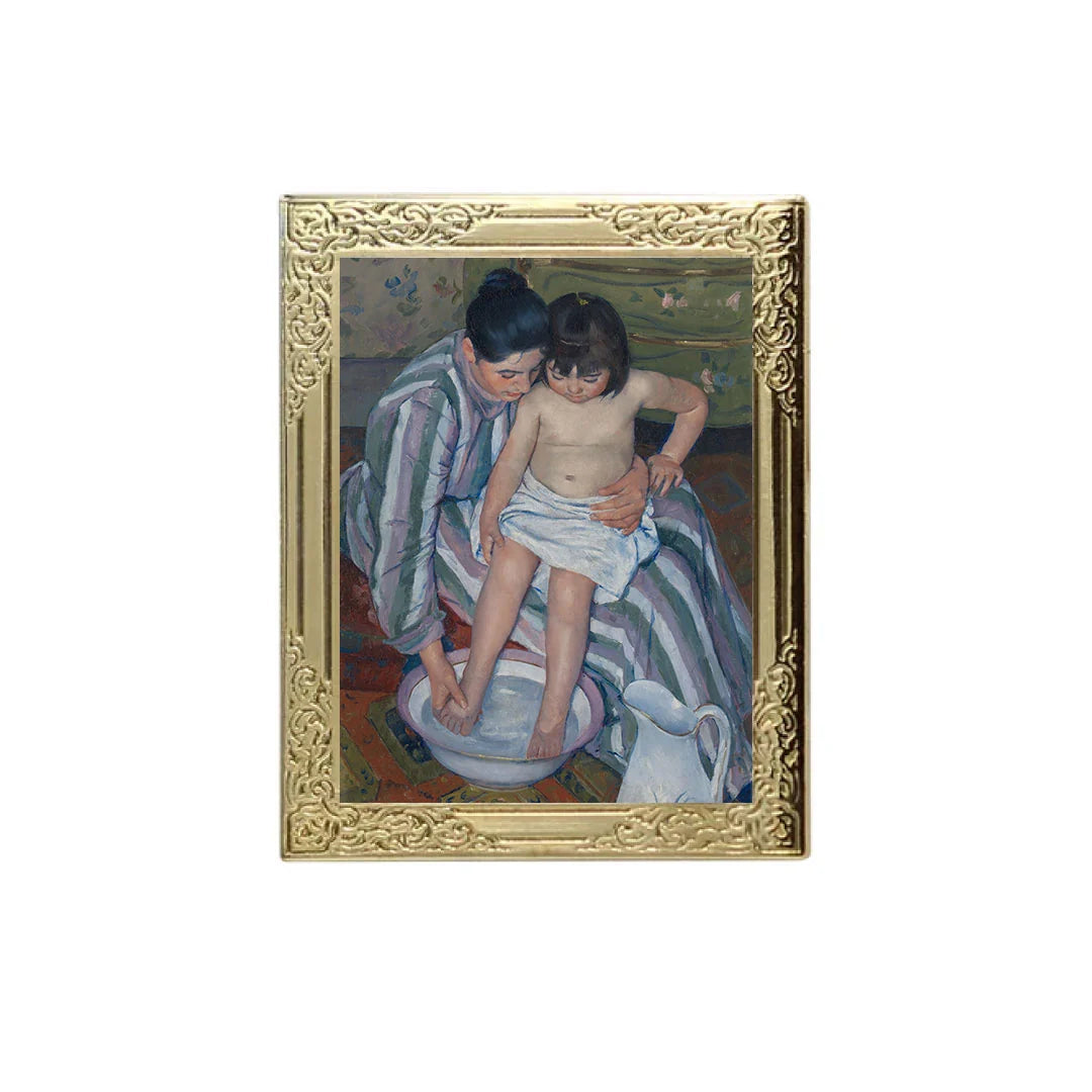 The Child's Bath by Mary Cassatt Art Frame Pin - Fine Art Lapel Pin