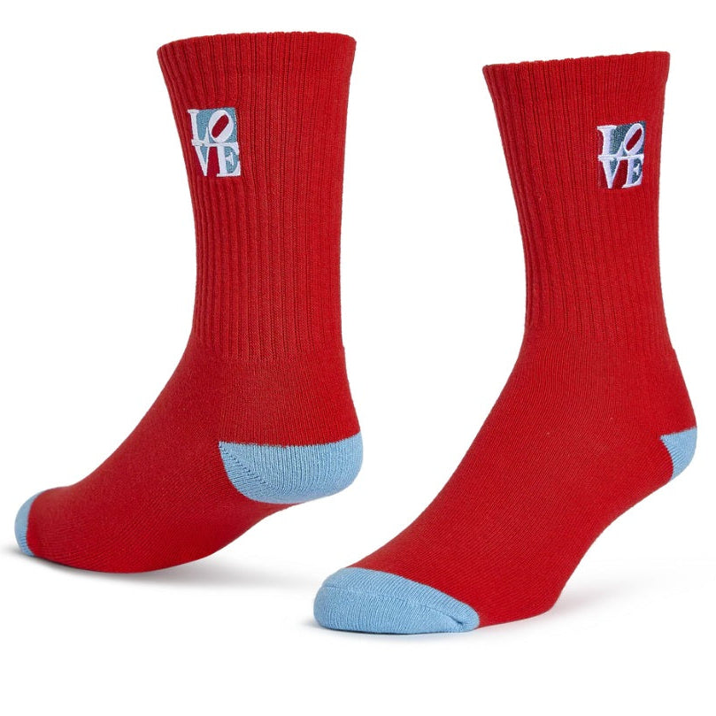 Robert Indiana "LOVE" Red Crew Socks