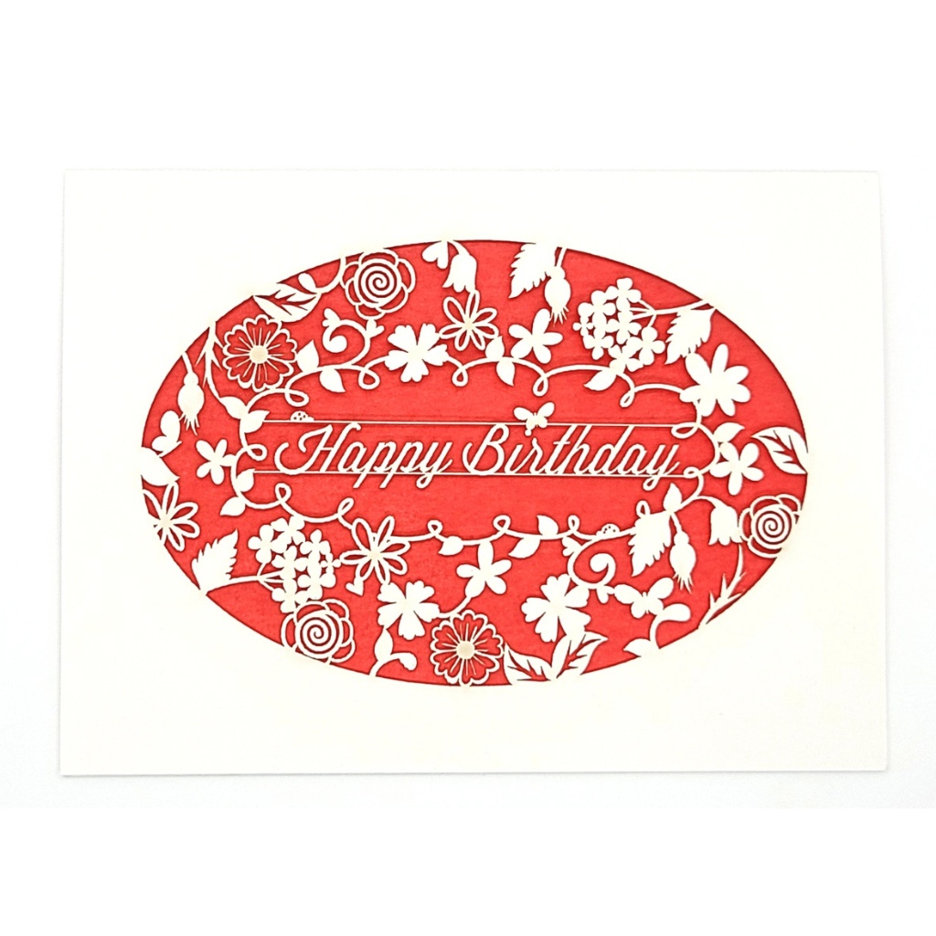 Carte de vœux d&#39;anniversaire avec couronne de fleurs