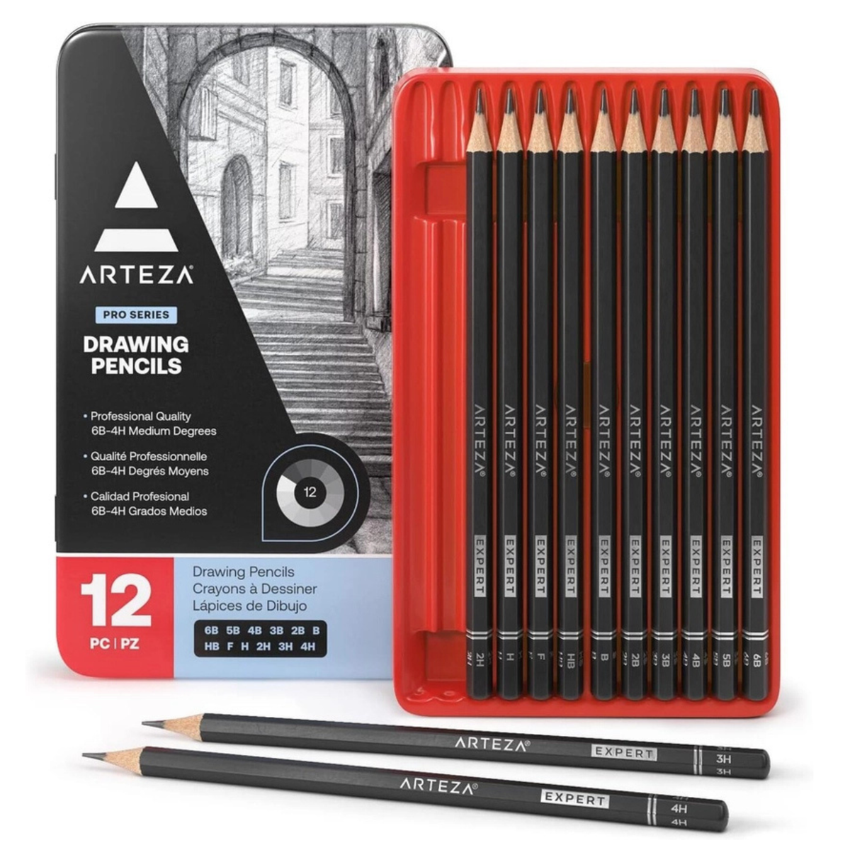 Arteza® Pro Series Drawing Pencils Set of 12