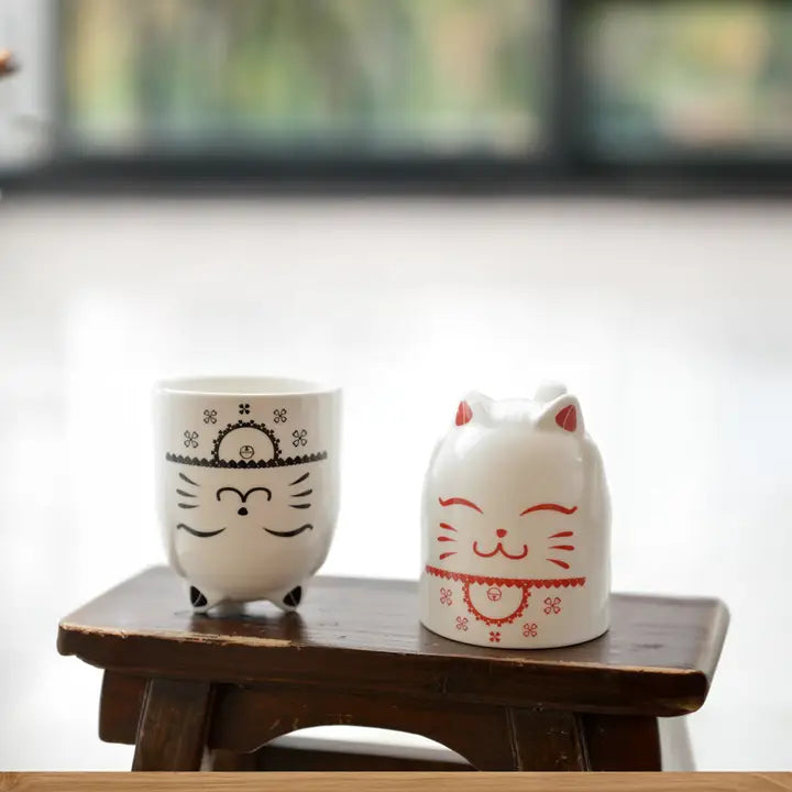 Ceramic Cat Mug Set of 2