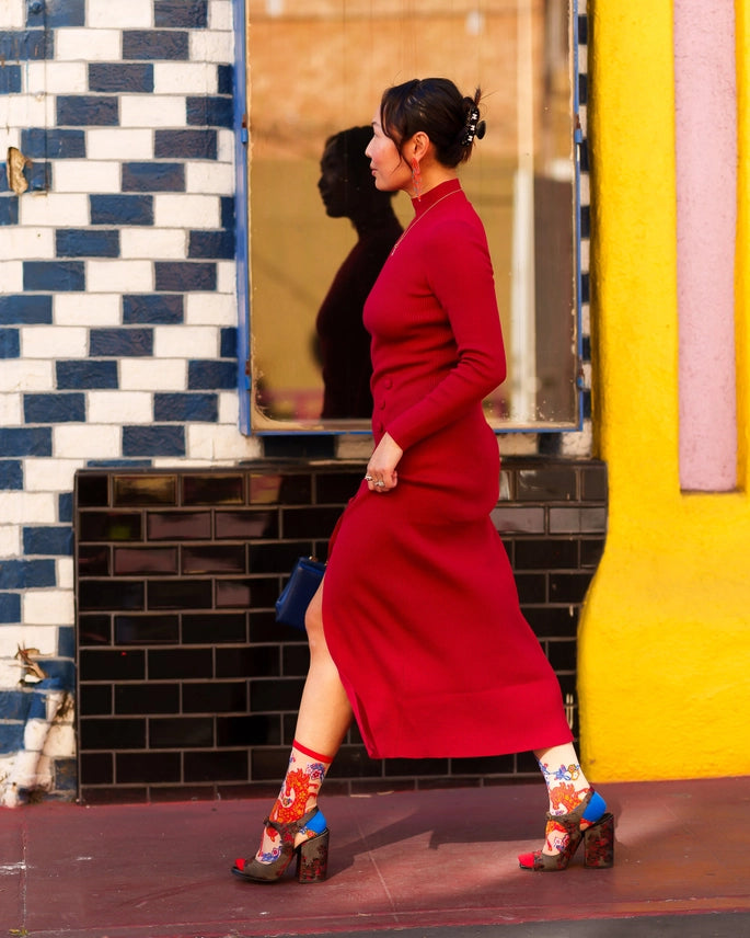 Year of the Horse Sheer Crew Sock