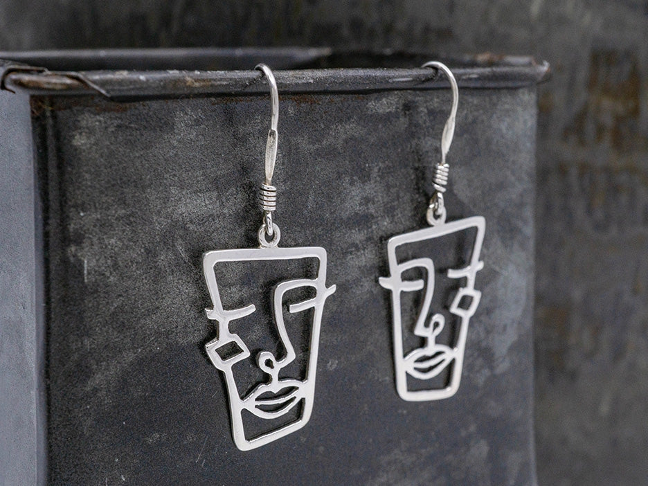 Quadrangle Face Hook Earrings