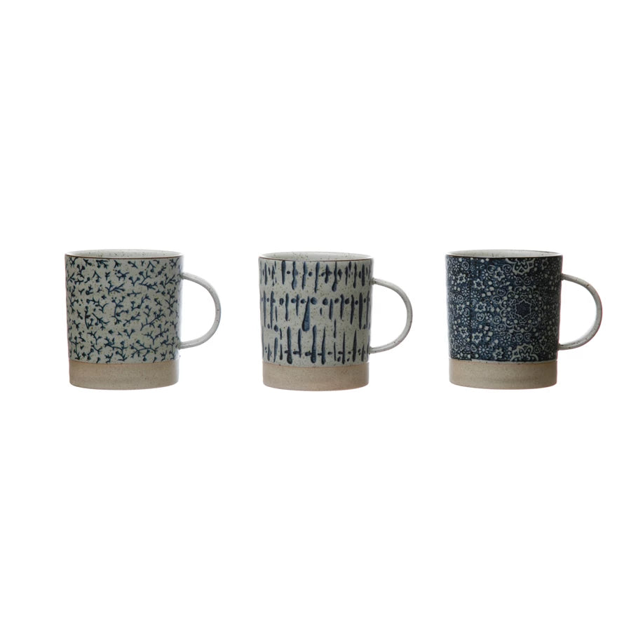 Hand-Stamped Stoneware Mug