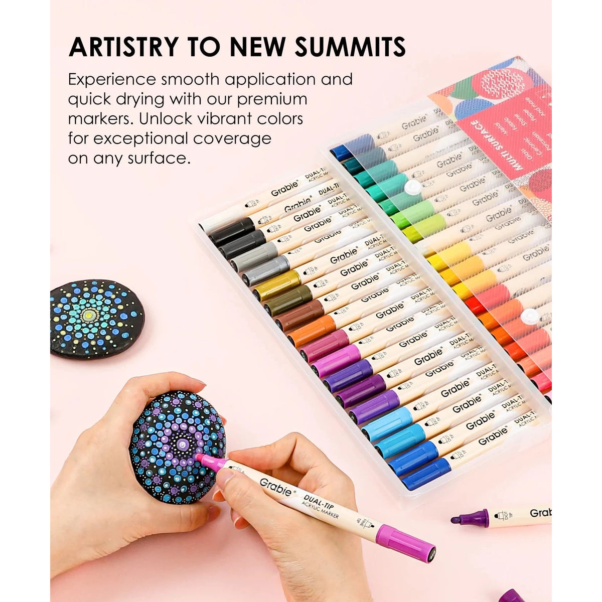 Dual Tip Dot + Fine Tip Acrylic Paint Marker Set of 36